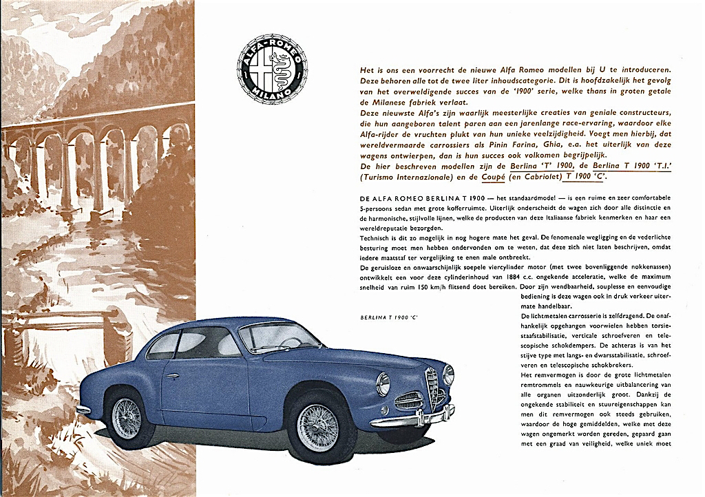 1950 Alfa Romeo 1900 Brochure Page 1